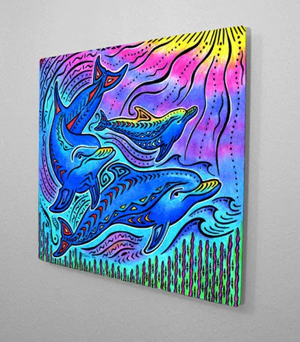 3 Dolphins Aluminum Wall Art