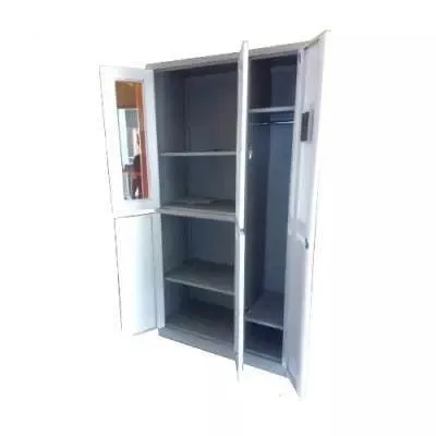 3 Doors Steel Storage Cabinet with Hanger -Grey