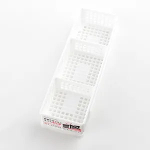 3-Section White Shallow Organizer with Compartments