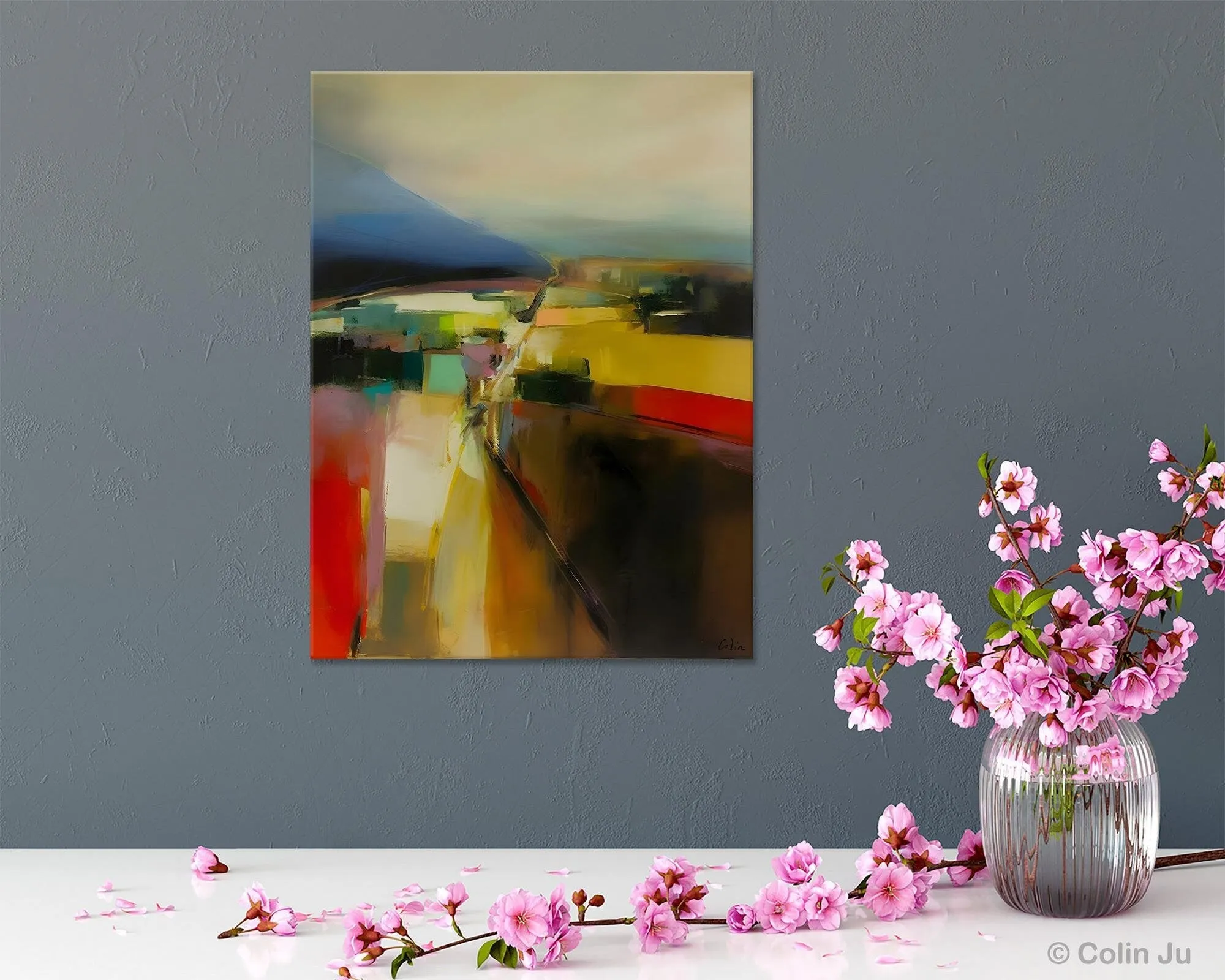 Abstract Landscape Artwork, Landscape Painting on Canvas, Contemporary Wall Art Paintings, Extra Large Original Art, Hand Painted Canvas Art