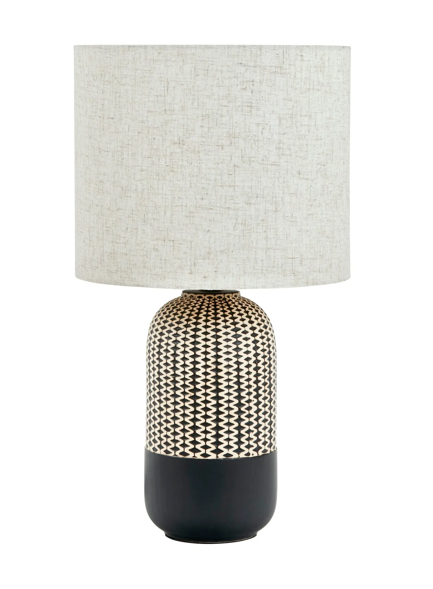 Amalfi River Table Lamp Black & Natural 30x30x55cm