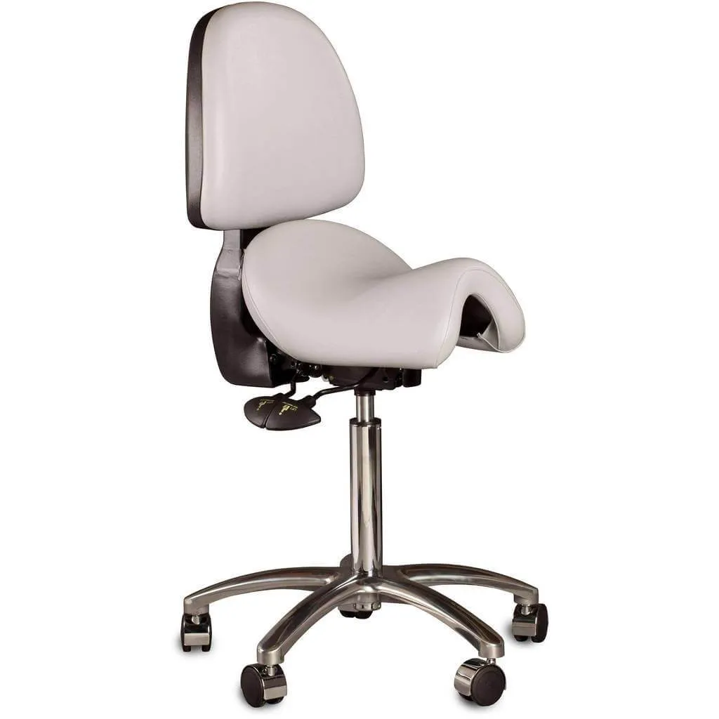 Bambach Ergonomic Saddle Stool - Back Rest and Swing Arm