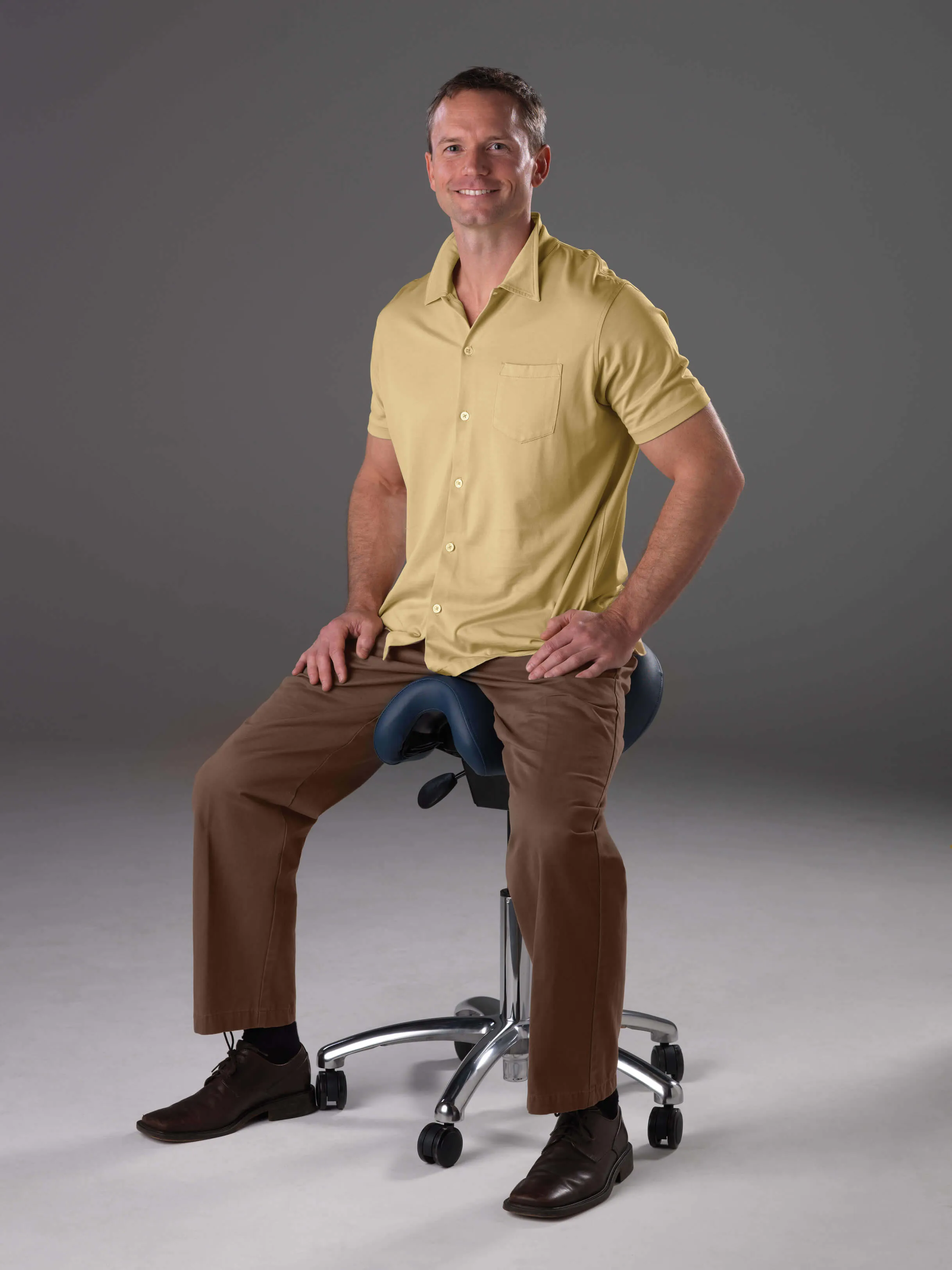 Bambach Ergonomic Saddle Stool - Back Rest and Swing Arm