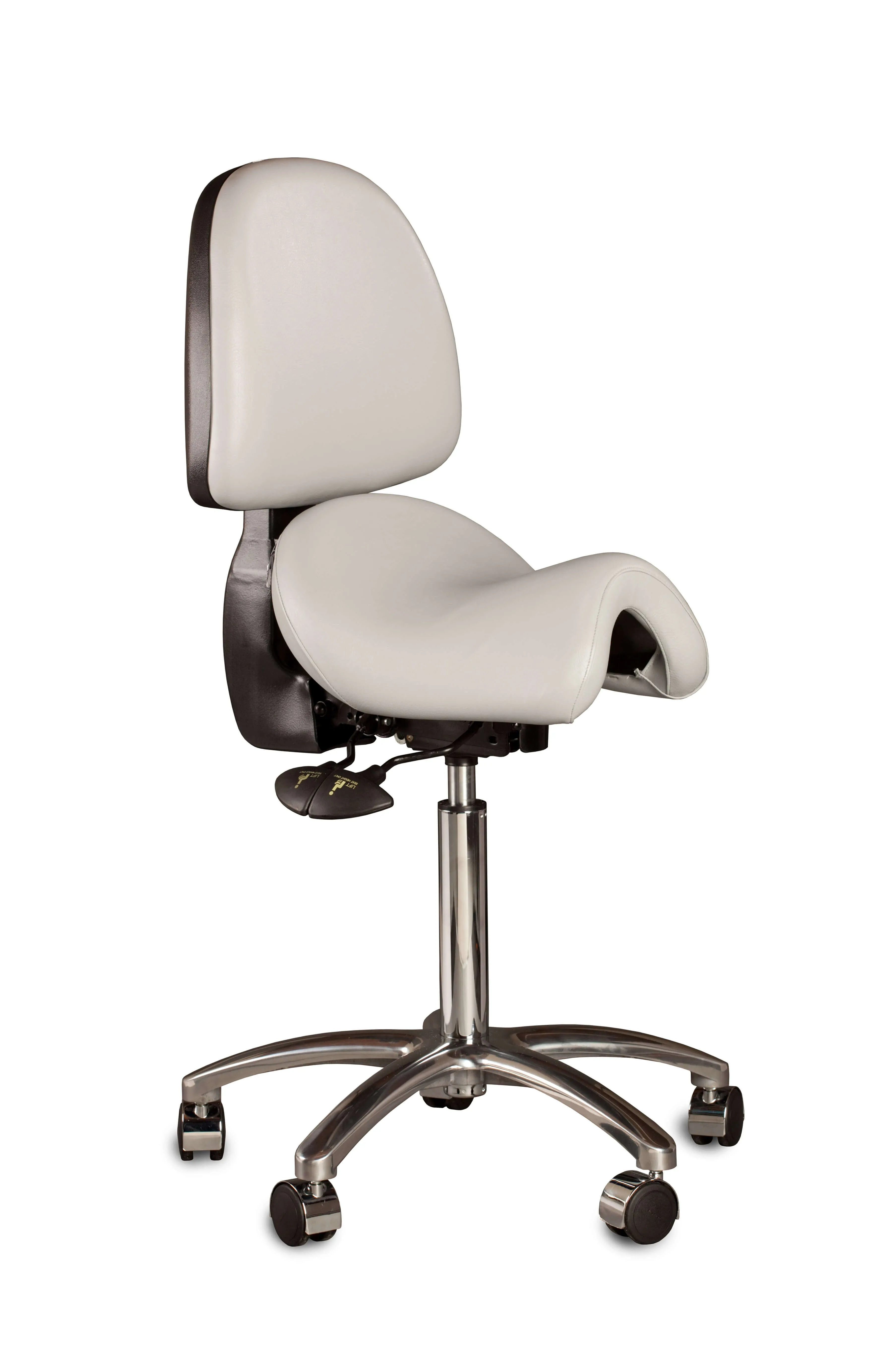 Bambach Ergonomic Saddle Stool - Back Rest and Swing Arm