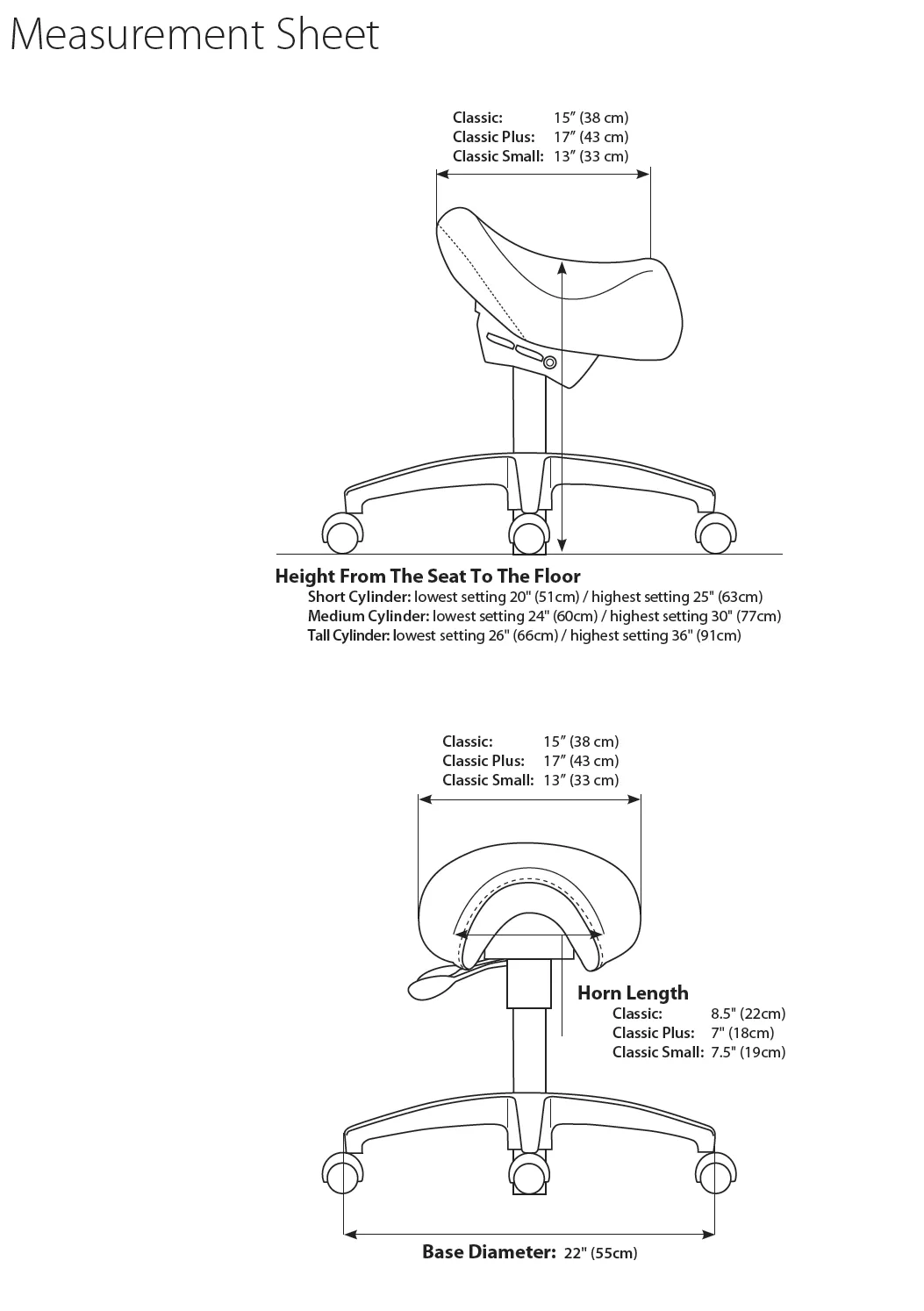 Bambach Ergonomic Saddle Stool - Back Rest and Swing Arm