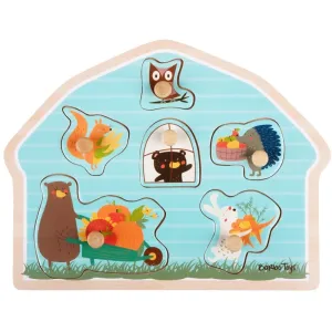 Barbo Toys Little Woodies Wooden Peg Puzzle