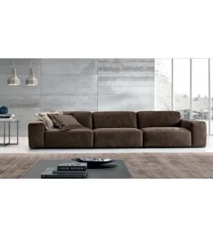 Beech Wood 3 Seater Sofa - Brown