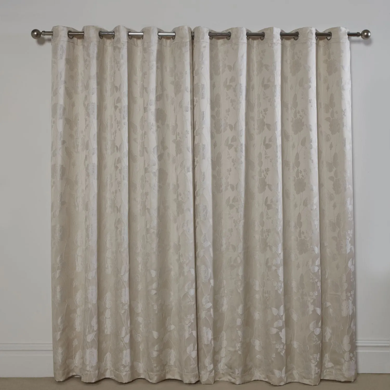 Butterfly Meadow Cream Lined Eyelet Jacquard Curtains