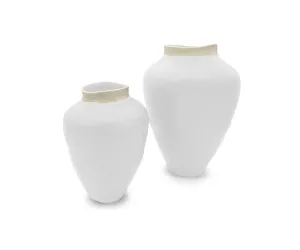 Ceramic Halo Vases - White