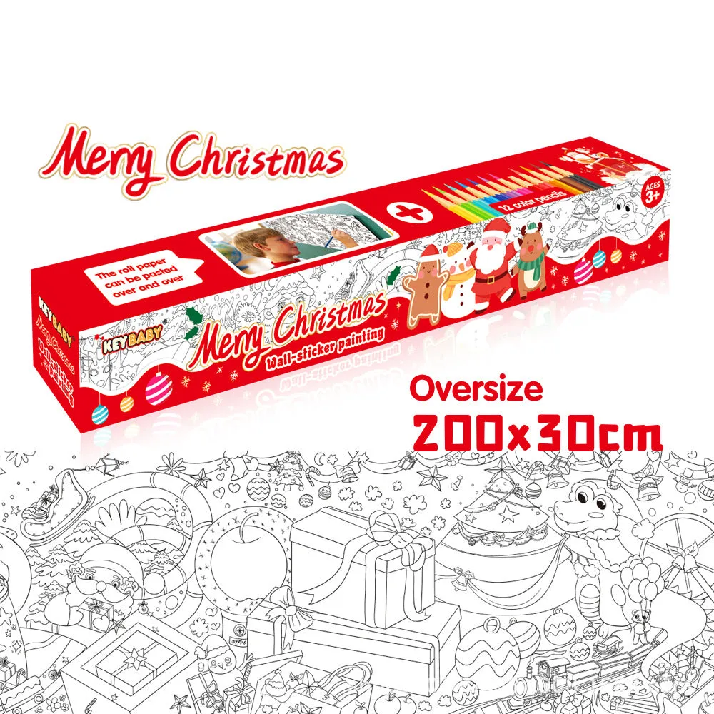 Christmas Gift Funny Drawing Roll Toys For Kids With Doodle Colored Pencils, TO0003