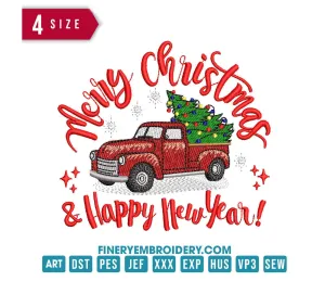 Christmas Tree Truck 3: Embroidery Design