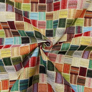 Colourful Squares Tapestry Fabric