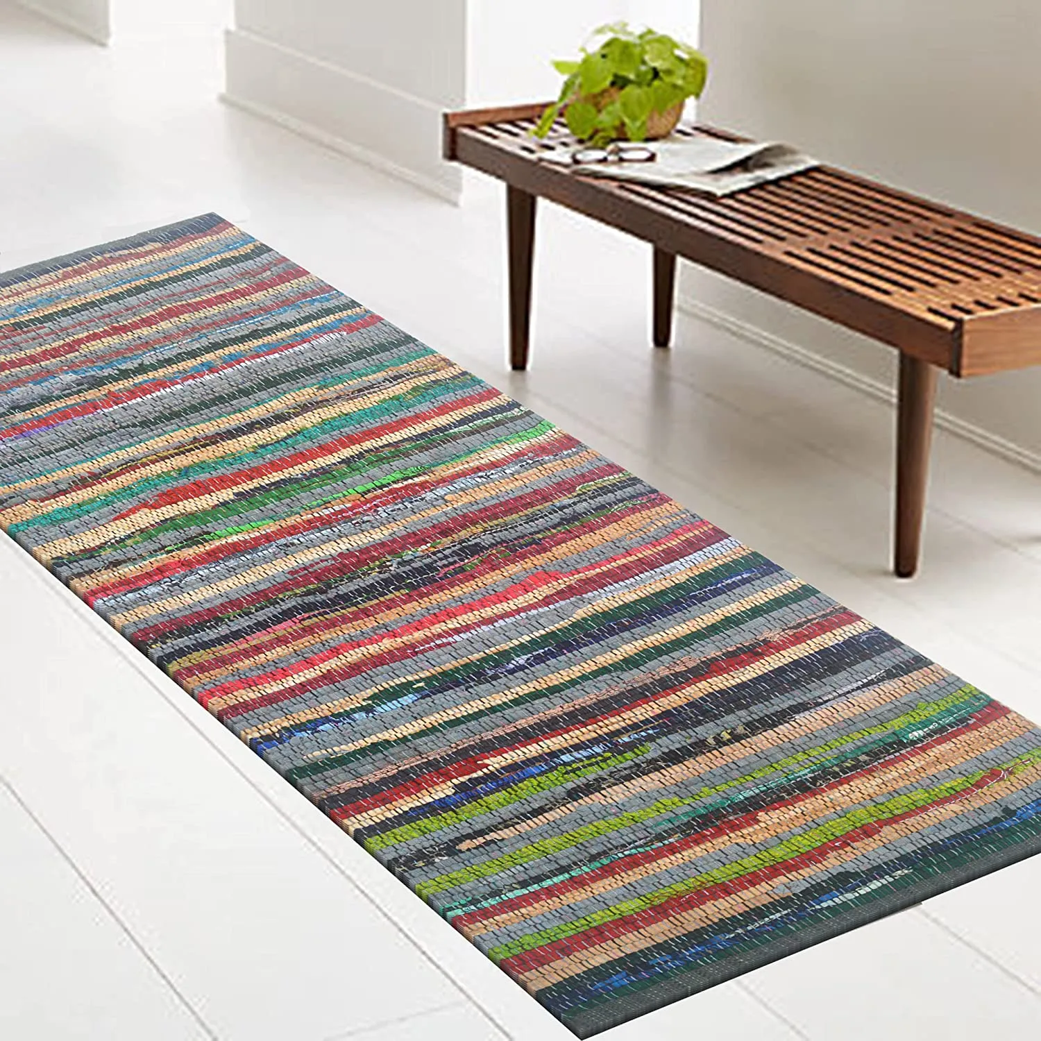 Eco Friendly 100% Recycled Cotton Colorful Area Rug