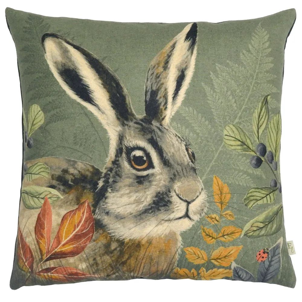 Forest Hare Cushion Grey