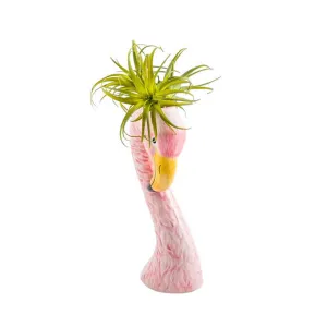 Hand Painted Flamingo Vase