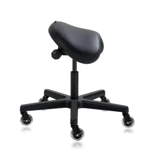 Heavy Duty Ergonomic Saddle Rolling Stool With Tiltable Seat