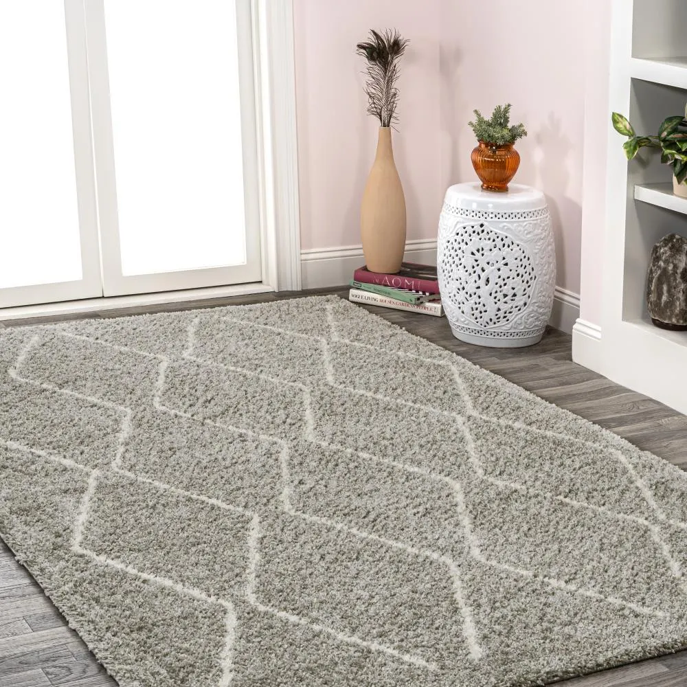 Hibiscus Catala Moroccan Diamond Shag Area Rug