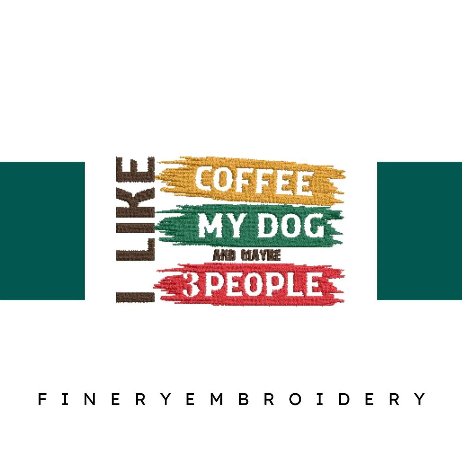 I-Like-Coffee-My-Dog - Embroidery Design