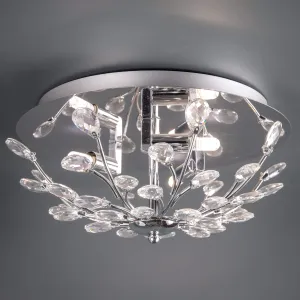 Luarca 3 Light Flush Flora Crystal Ceiling Light