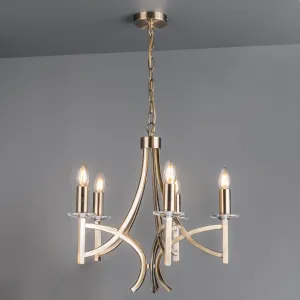 Madrid 5 Light Antique Brass Pendant Ceiling Light