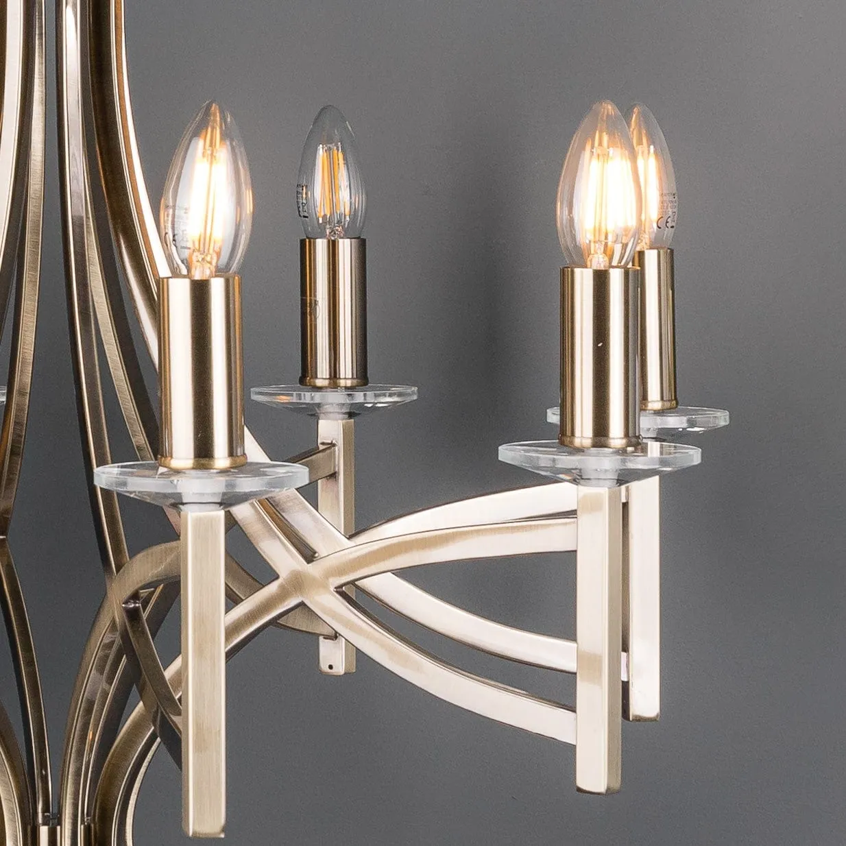 Madrid 8 Light Antique Brass Pendant