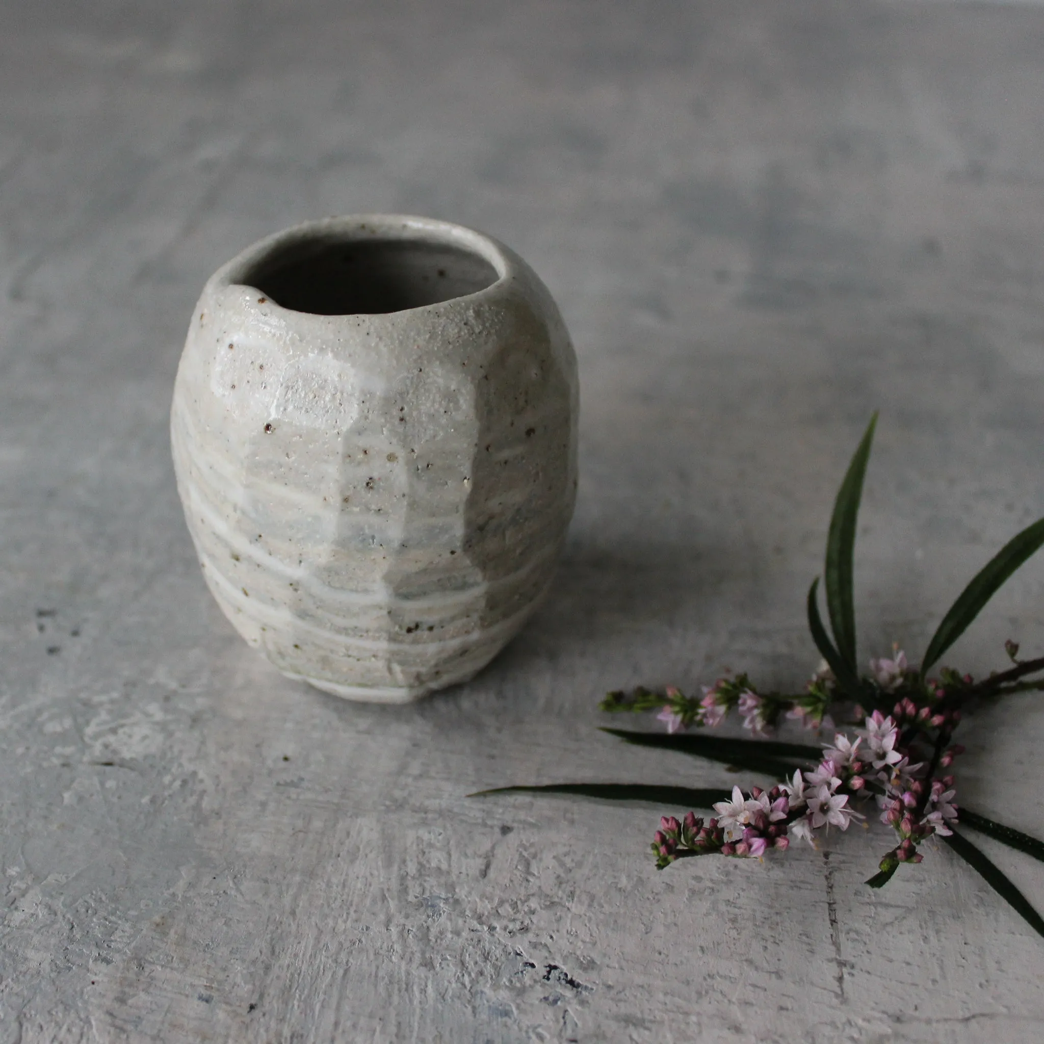 Marbled Faceted Vases