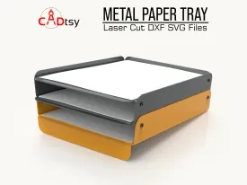 Metal Paper Tray DXF/SVG Files - CNC Laser/Plasma Cut, A4/Letter Stackable Organizer