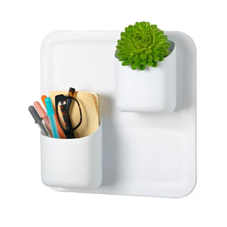 Perch White Magnetic Wall Storage System (3-Piece Set)