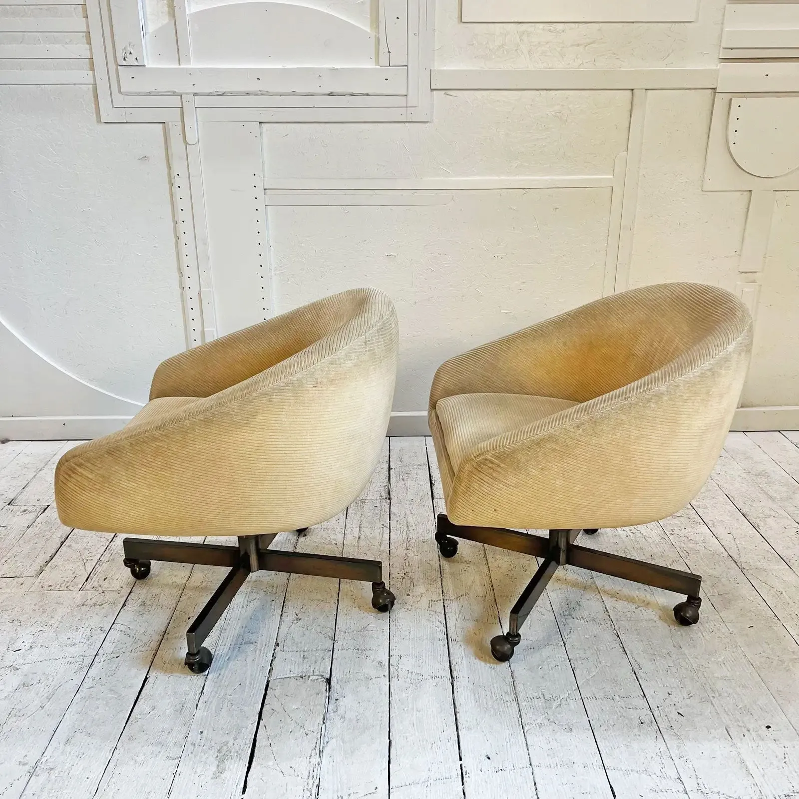 Rare George Kasparian Chairs On Casters