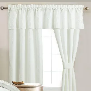 Sara 5 Piece Lined Jacquard Curtain Panel Set 84”Wx84”L