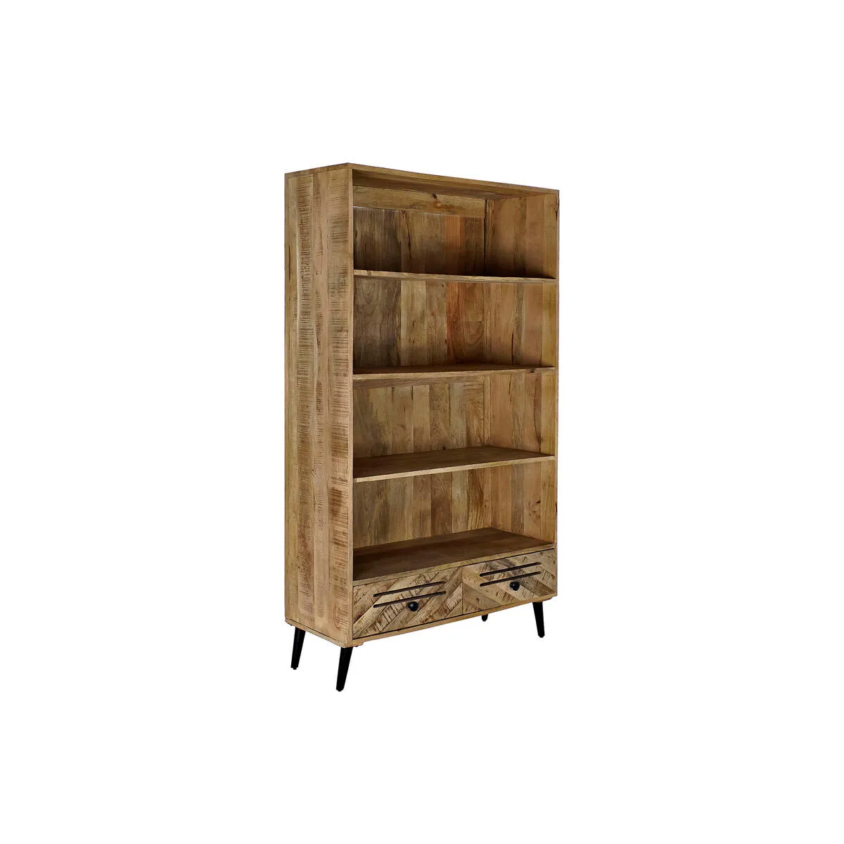 Shelves DKD Home Decor Black Metal Dark brown Mango wood 100 x 40 x 180 cm