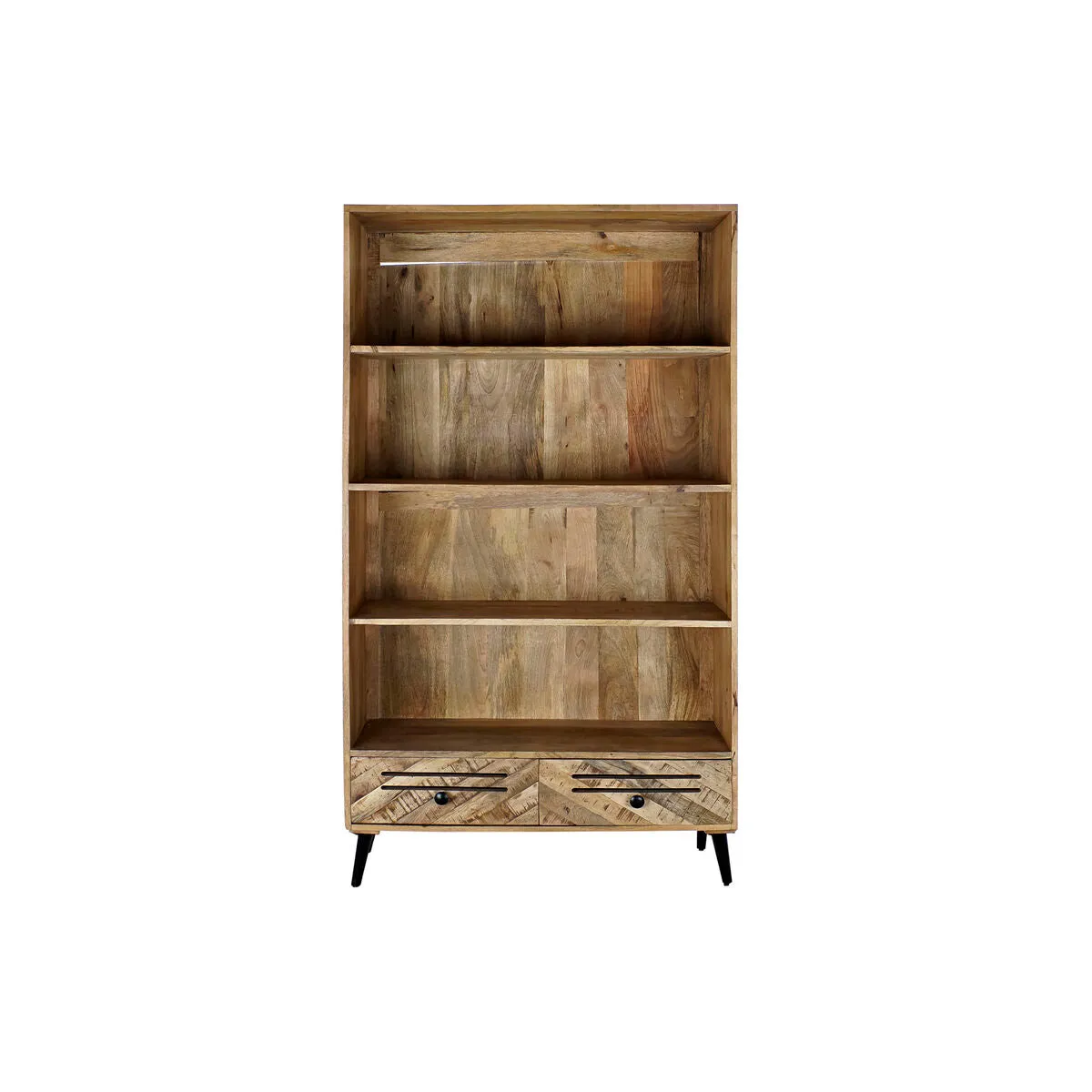 Shelves DKD Home Decor Black Metal Dark brown Mango wood 100 x 40 x 180 cm