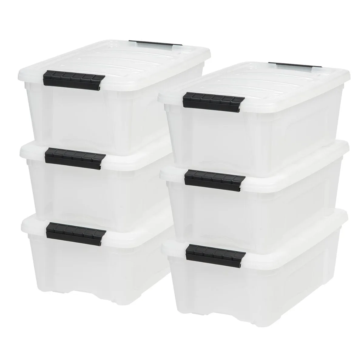 Stack & Pull™ Storage Box - 12 QT, 6 Pack, Pearl