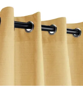 Sunbrella Outdoor Curtain with Stainless Steel Grommets - Canvas Brass