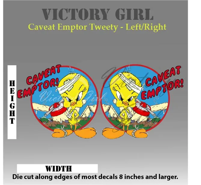 Tweety Caveat Comptor Vinyl Decal Sticker