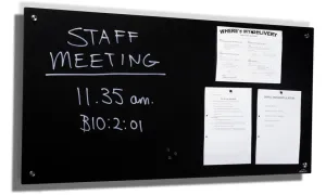 Vision Magnetic Glass Board Black Frameless