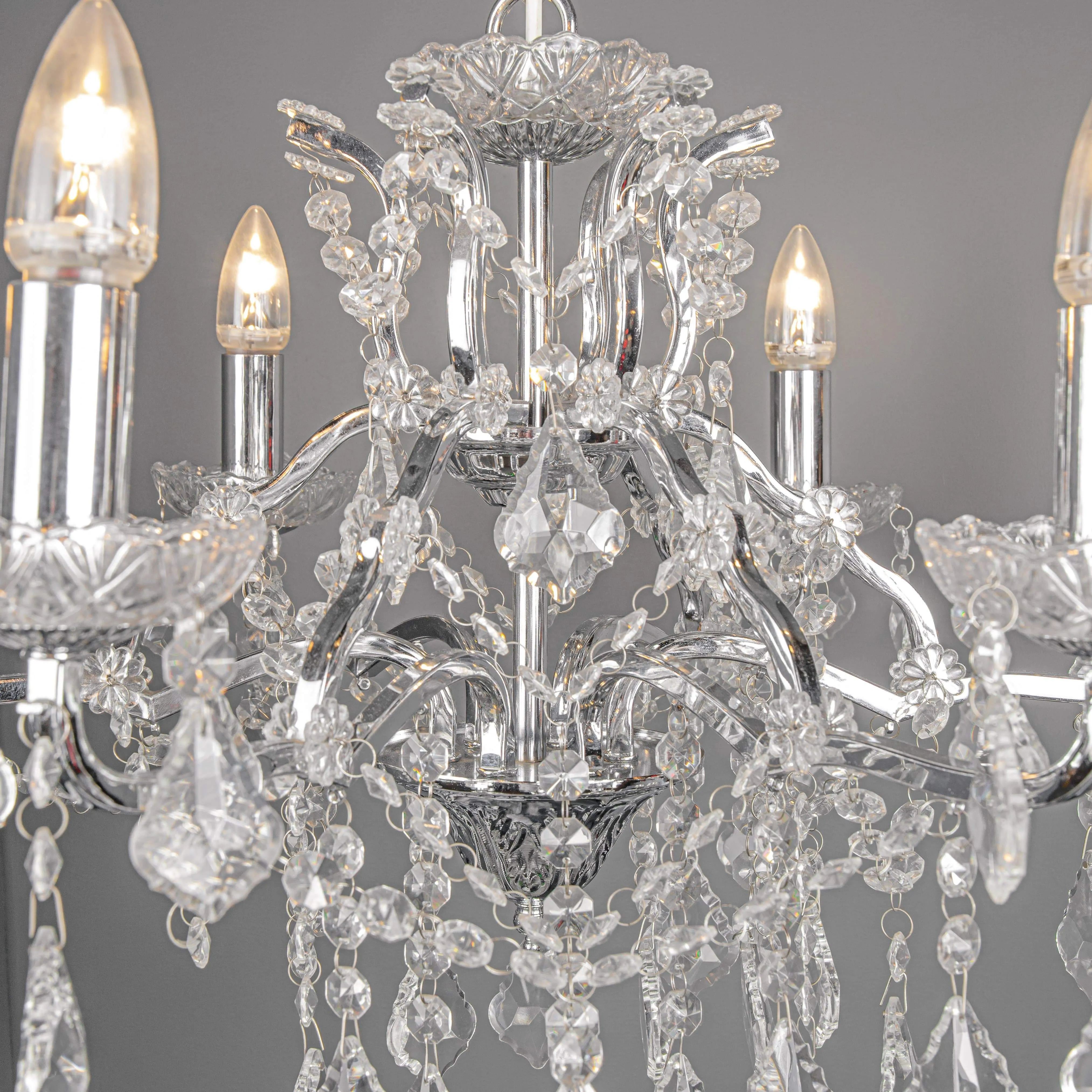 William Francis 6 Light Chrome Shallow Chandelier Ceiling Light