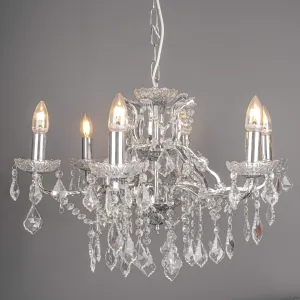 William Francis 6 Light Chrome Shallow Chandelier Ceiling Light